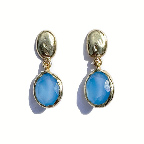 Joyfulmuze Genuine Blue Stone Dangle Earrings, Onyx-Chalcedony Quartz, Post Back Earrings, Sterling Silver 925 Plated 18K Yellow Gold, Handmade Jewelry For Women (Sky-Blue-Onyx-Gold) Joyfulmuze Genuine Blue Stone Dangle Earrings, Onyx-Chalcedony Quartz, Post Back Earrings, Sterling Silver 925 Plated 18K Yellow Gold, Handmade Jewelry For Women (Sky-Blue-Onyx-Gold)