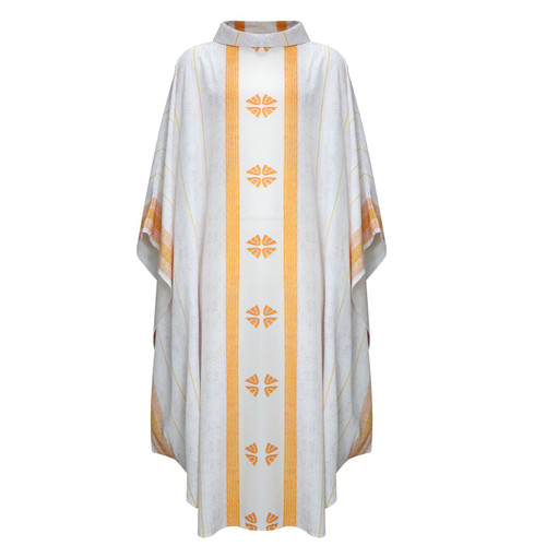 Men's Church Pastor Celebrant Chasuble Priest Vintage Robe Gown Cape Casscock Vestment White Red Green Purple (White)