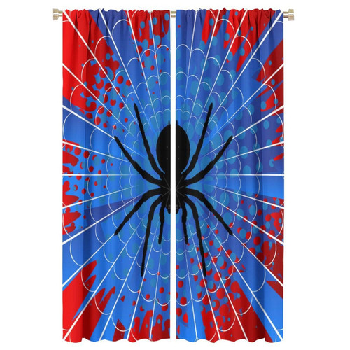 LOMADIA Spider Blackout Curtains for Boys Bedroom?Blue and Red Hero Spider Web Kid Room Decor Rod Pocket Window Curtain for Man Baby Nursery Toddler Living Room Drapes 42x63in
