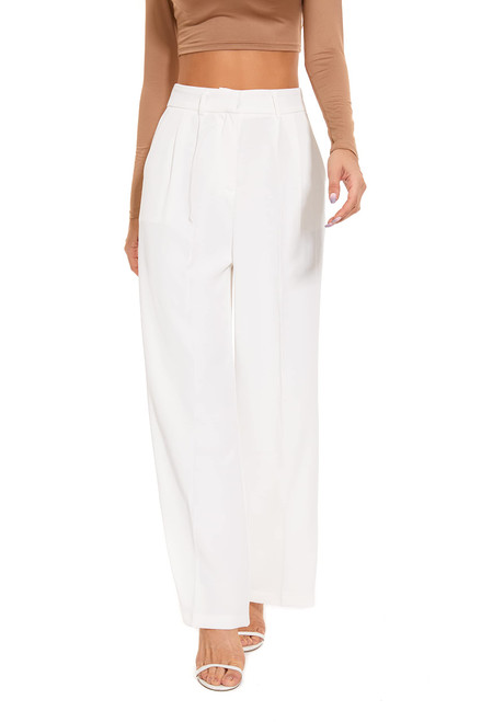 FUNYYZO Women Wide Leg Pants High Elastic Waisted Business Work Trousers Long Straight Pants FUNYYZO Women Wide Leg Pants High Elastic Waisted Business Work Trousers Long Straight Pants