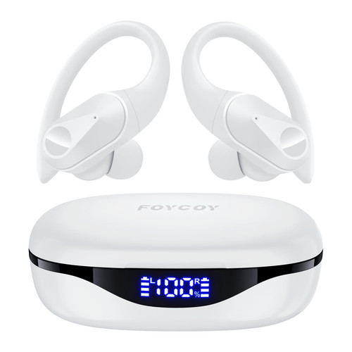 Bluetooth Headphones Wireless Earbuds 90Hrs Playtime Ear Buds IPX7 Waterproof Sports Earphones with Wireless Charging Case & Over-ear Earhooks LED Power Display Stereo Bass Headset for Workout White Bluetooth Headphones Wireless Earbuds 90Hrs Playtime Ear Buds IPX7 Waterproof Sports Earphones with Wireless Charging Case & Over-ear Earhooks LED Power Display Stereo Bass Headset for Workout White