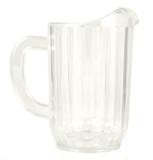 32 Oz. (Ounce) Water Beverage Serving Pitchers, Beer Pitcher, Restaurant Grade Heavy-Duty SAN Material Plastic Pitcher - Clear, Set of 6