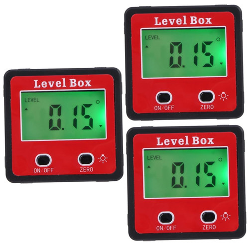 Uonlytech 3pcs Magnetic Tools Digital Angle Finder Magnetic Protractor Magnetic Angle Gauge Tilt Gauge Finder Digital Bevel Inclinometer Magnetic Angle Finder Digital Display Level Gauge