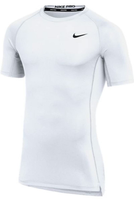 Nike Mens Pro Fitted Short Sleeve Training Tee (Medium White)