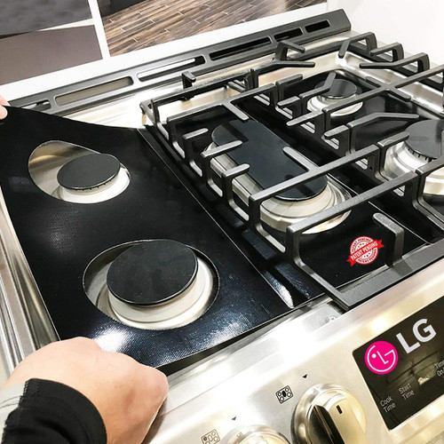 Premium Plus Customized Stove Protector Liners for LG Ranges & Stoves - Easy Cleaning - Compatible with LG Gas Ranges, Stoves and Cooktops Model LRG3194BD