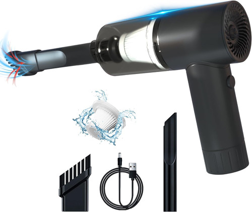 AISZG Car Vacuum - Car Vacuum Portable Cordless Handheld Vacuum Cleaner Cordless,Portable Car Vacuum Cleaner Rechargeable, Mini Vacuum Cleaner Mini Car Interior Vacuum with 6000PA Powerful Suction