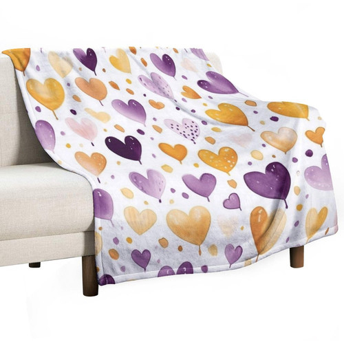 Blanket Purple and Yellow Hearts Soft Warm Throw Blankets Valentine's Day Mother's Day Anniversary Decorative Soft Cozy Microfiber Throw Blanket for Couch Sofa Bed 50"x60" Blanket Purple and Yellow Hearts Soft Warm Throw Blankets Valentine's Day Mother's Day Anniversary Decorative Soft Cozy Microfiber Throw Blanket for Couch Sofa Bed 50"x60"