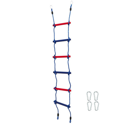 Lily's Things Climbing Ladder Attachment | Double Slackline Accessories for Slackline Obstacle Course | Climbing Ladder for Kids | Ninja Slackline for Kids | Climbing Rope Ladder for Kids Outdoor