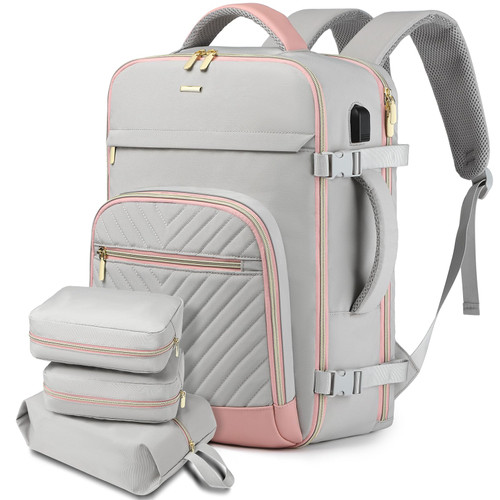 Women Carry On Travel Backpack: 40L fit 17 inch Laptop Waterproof Personal Item Daypack for Women Weekender Bag Flight TSA Approved Traveling Backpacks for Business with USB Port and 3 Packing Cubes Women Carry On Travel Backpack: 40L fit 17 inch Laptop Waterproof Personal Item Daypack for Women Weekender Bag Flight TSA Approved Traveling Backpacks for Business with USB Port and 3 Packing Cubes