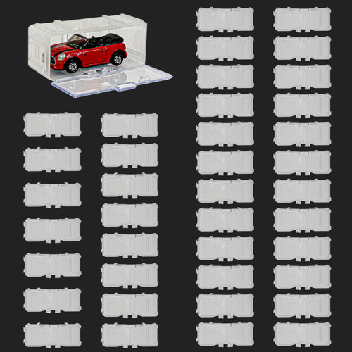 Toys Organizer Storage Case for Hot Wheels Car, for Matchbox Cars, for Mini Cars,1/64 Scale Hot Toy Wheels Display Case Holds 10/40 Cars?Interlocking Hot Car Wheels Storage (White 40 PCS)