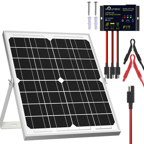 SOLPERK Solar Panel Kit 20W 12V, Solar Battery Trickle Charger Maintainer + Upgrade Controller + Adjustable Mount Bracket for Boat Car RV Motorcycle Marine Automotive SOLPERK Solar Panel Kit 20W 12V, Solar Battery Trickle Charger Maintainer + Upgrade Controller + Adjustable Mount Bracket for Boat Car RV Motorcycle Marine Automotive