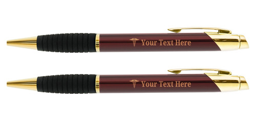 Doctor Gifts Custom Pen Set Medical Pen Engraved Burgundy Rotating 2-Pack Gift Custom Pen Gift Set