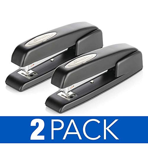 Swingline Stapler, 747 Iconic Desktop Stapler 20 Sheet Capacity, Antimicrobial, Black, 2 Pack (S7074741AZ)