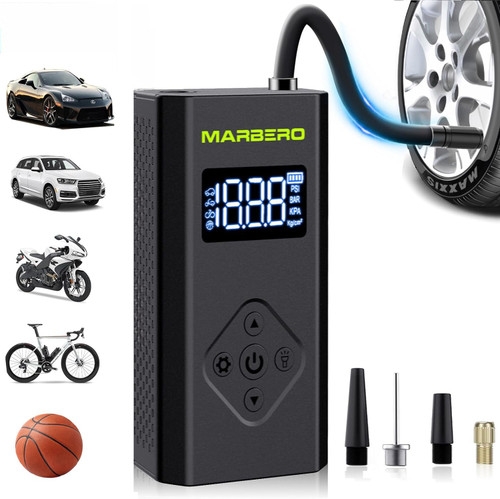 MARBERO Tire Inflator Portable Air Compressor 2X Faster 150PSI Portable Cordless Tire Inflator with Digital Gauge 5000mAh Wireless Air Pump with Flashlights for Car Motorcycle Bike Ball MARBERO Tire Inflator Portable Air Compressor 2X Faster 150PSI Portable Cordless Tire Inflator with Digital Gauge 5000mAh Wireless Air Pump with Flashlights for Car Motorcycle Bike Ball