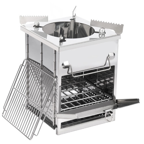 REDCAMP Wood Burning Camping Stove Folding with Pot Stand, Large Portable Stainless Steel 304# Grill Backpacking Stove for Car Camp Cooking Outdoor REDCAMP Wood Burning Camping Stove Folding with Pot Stand, Large Portable Stainless Steel 304# Grill Backpacking Stove for Car Camp Cooking Outdoor