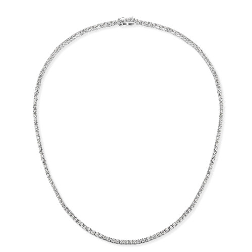 Gemsme 18K White Gold Plated 2.0mm Round Cubic Zirconia Classic Tennis Necklace For Women (16 Inch) Gemsme 18K White Gold Plated 2.0mm Round Cubic Zirconia Classic Tennis Necklace For Women (16 Inch)