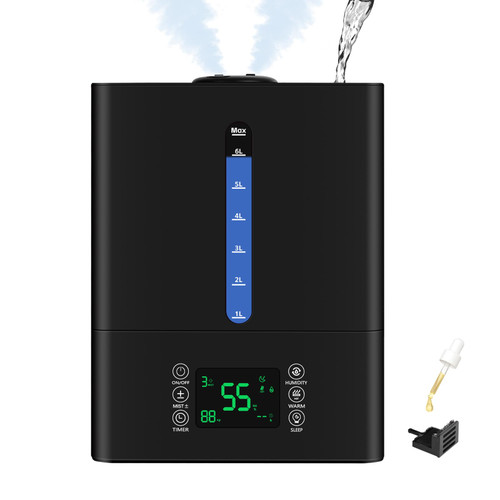 6.5L Smart Humidifiers for Bedroom, Cool and WarmHumidifiers for Baby and Plants Mist Top Fill Desk Humidifiers Essential Oil Diffuser, Quiet Air Humidifier Auto Shut-Off & Easy to Clean-Black 6.5L Smart Humidifiers for Bedroom, Cool and WarmHumidifiers for Baby and Plants Mist Top Fill Desk Humidifiers Essential Oil Diffuser, Quiet Air Humidifier Auto Shut-Off & Easy to Clean-Black