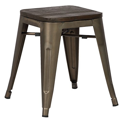 Poly and Bark Trattoria 18" Stool in Elmwood Bronze
