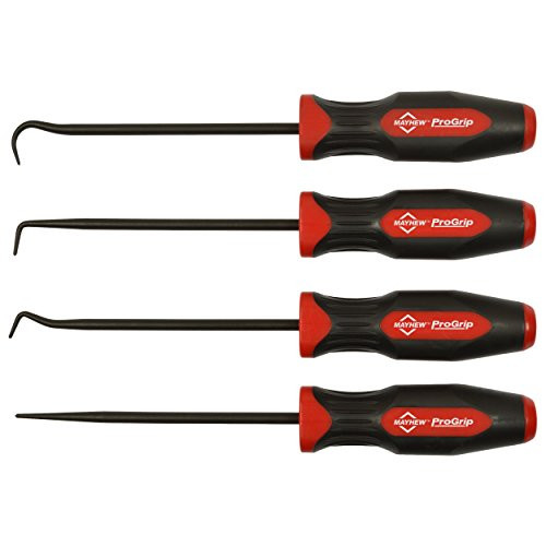 Mayhew 13094 Pro Grip 4 Progrip Hook and Pick Set, Black Oxide