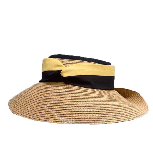 Foldable Straw Sun Visors for Women Wide Brim Sun Hats Adjustable Beach Hat