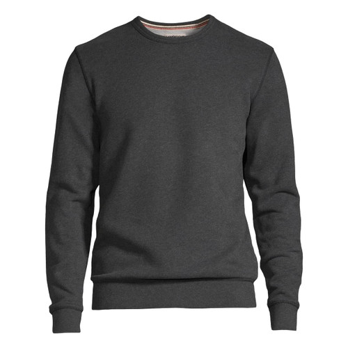 Lands' End Mens Serious Sweats Crewneck Sweatshirt Dark Charcoal Heather Tall X-Large