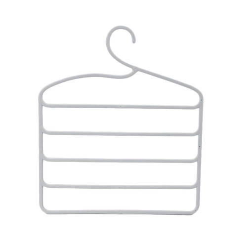 COMACE Hangers? 5 Layers Multifunctional Pants Hangers Holders Trousers Hanger Storage Rack Clothes Hanger Space Saver Wardrobe Closet Organizer (Color : White)