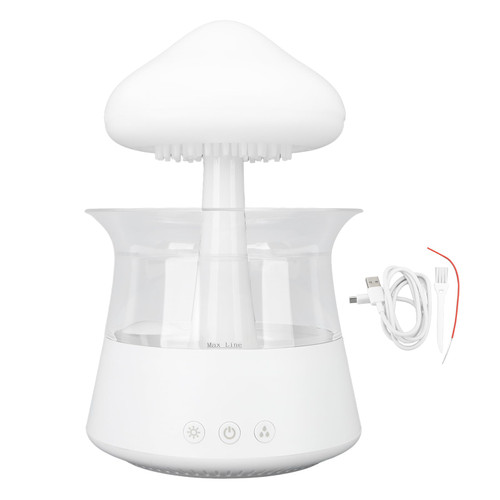Rain Cloud Humidifier Water Drip, 300ml Mushroom Rain Drop Essential Oil Diffuser with 7 Color Night Light, Raining Cloud Humidifier for Bedroom Office