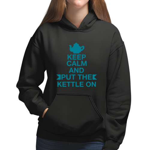 Gift Idea Tea Lovers Keeping Calm Gift Tea Kettle Black and Muticolor Unisex Hoodie