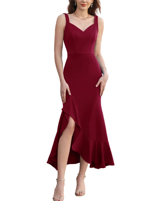 GRACE KARIN Womens Formal Gowns Evening Dresses Sleeveless V Neck Bodycon Mermaid Slit Party Cocktail Maxi Dress Wine XL GRACE KARIN Womens Formal Gowns Evening Dresses Sleeveless V Neck Bodycon Mermaid Slit Party Cocktail Maxi Dress Wine XL
