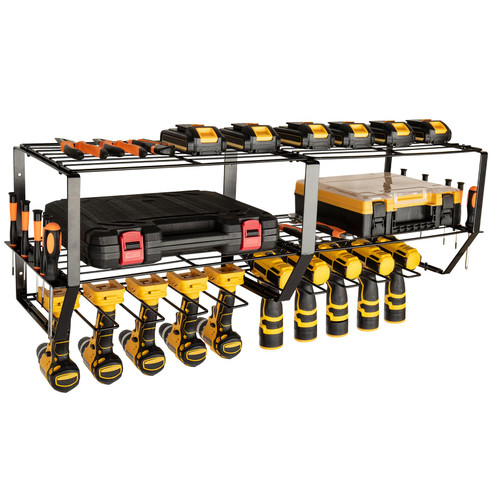 simesove Power Tool Organizer,Heavy Duty Metal Garage Tool Organizer and Storage,Wall Mount Cordless Drill Storage with 10 Drill Holder,Power Tool Storage Rack for Garage Organization