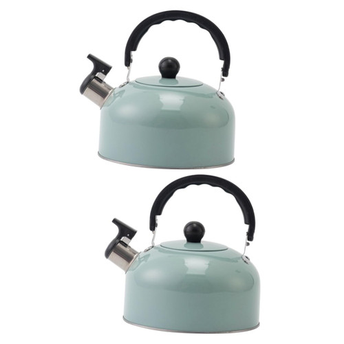 HOMSFOU 2pcs Buzzing Kettle Boiled Teapot Fellow Kettle Stove Kettle Camping Cooking Stove Kettle Grip Whistling Teapot for Stovetop Boiling Kettle Whistle 3l Classic Stainless Steel