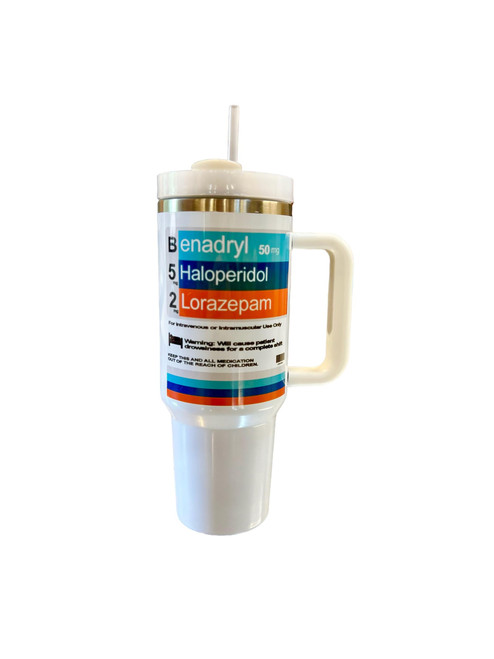 PinkCloverUSA B52 Medication 40oz Tumbler, Custom Nurses Week Gift, Pharmacist Gift, Nurse Tumbler, Doctor Gift, CRNA Anesthesiologist Gift, Med Student Gift, Psych Nurse Gift or Preceptor Gift