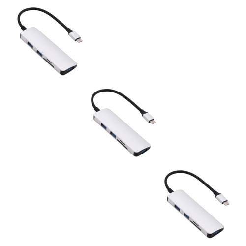 Homoyoyo 3pcs 5 1 Connectors to USB Type c Data Port USB Hubs USB a Hub USB Hub Adapter Laptop Hub USB Adapters USB 3 Hub Multi USB Port USB c Reader USB Adaptor Multifunction Ethernet