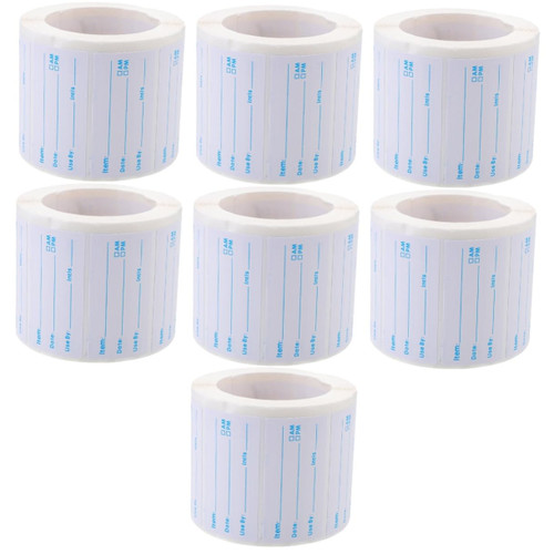 Ciieeo 7 Rolls Sticker Food Labels Kitchen Freezer Label Food Storage Labels Plain Name Tag Pantry Labels Organizing Tags Adhesive Freezer Food Date Labels to Rotate Mason Detachable