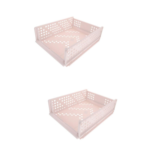 Cabilock 2pcs Layered Partition Closet Shelf Dividers Armoire Wardrobe Closet Cloth Closet Container Bin Cube Containers for Clothes Plastic Closet Organizer Sock White Storage Basket