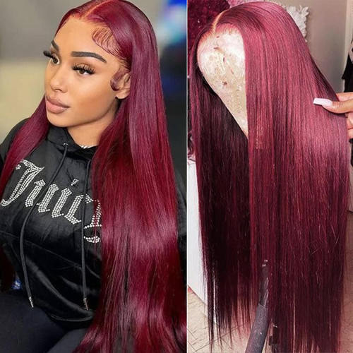 Lezaxiu 13x3 Burgundy Lace Front Wigs Pre Plucked Long Straight Hair 99J Red Color Wig Glueless Heat Resistant Fiber Hair Synthetic Lace Front Wigs for Black Women Lezaxiu 13x3 Burgundy Lace Front Wigs Pre Plucked Long Straight Hair 99J Red Color Wig Glueless Heat Resistant Fiber Hair Synthetic Lace Front Wigs for Black Women