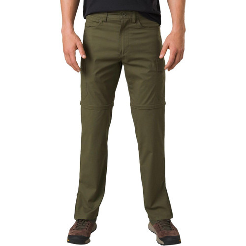 prAna Men's Standard Double Peak Convertible Pant, Cargo Green, 34W x 30L