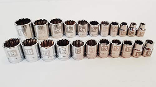 Craftsman 22 Piece 3/8" Drive Easy to Read 12 Point Socket Set Metric/Inch