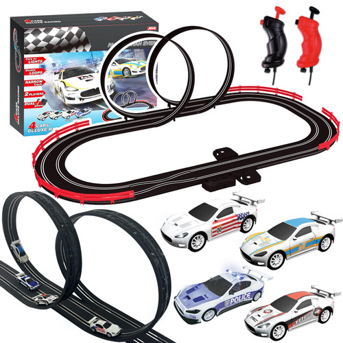 AGM MASETCH Slot Car Race Track Sets with 4 Exquisite Slot Cars, Battery or Electric Car Track, 2 Controllers, Lap Counter, Gift Toys for Boys and Girls Age 4-8 8-12 AGM MASETCH Slot Car Race Track Sets with 4 Exquisite Slot Cars, Battery or Electric Car Track, 2 Controllers, Lap Counter, Gift Toys for Boys and Girls Age 4-8 8-12