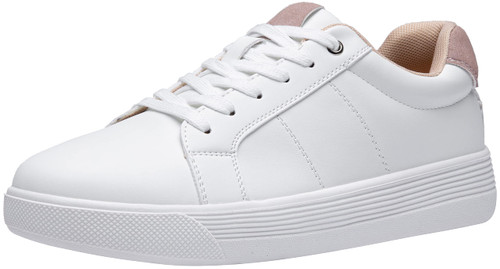 Vepose White Sneakers 8013 Casual Fashion Low Top Comfortable Classic Shoes for Women Size 8(CJY8013 White Pink 08)