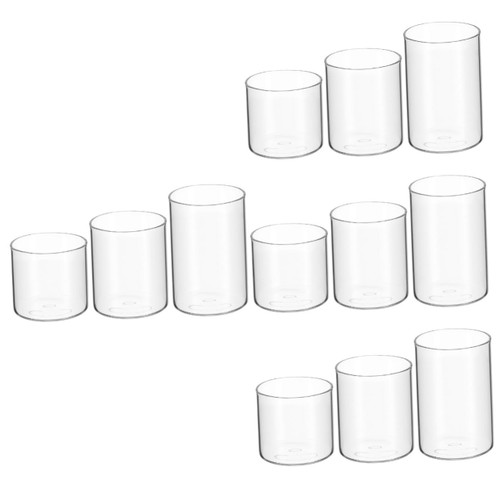 PRETYZOOM 12 Pcs Transparent Glass Candle Cup Tealight Candles Candle Holder Tea Lights Candles Container Desktop Ornament Clear Glass Candle Cup Desktop Candle Cup Ornaments Delicate
