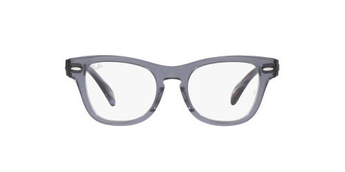Ray-Ban Junior RY9707V Square Prescription Eyewear Frames, Transparent Blue/Demo Lens, 44 mm