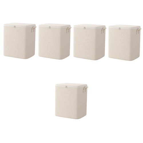 Homoyoyo 5pcs Storage Bag Comforter Storage Closet Foldable Quilt Bag Large Zipper Bag Wardrobe Storage Clothes Bag with Zipper Storage for Closet Organizer Household Cotton Linen