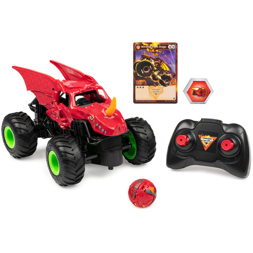 Monster Jam, Bakugan Dragonoid Remote-Control Monster Truck, Kids Toys for Boys and Girls Aged 4 and Up, 1:24 Scale