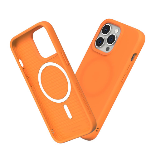 RhinoShield SolidSuit Case Compatible with Magsafe for [iPhone 13 Pro Max] | Shock Absorbent Slim Design Protective Cover with Premium Matte Finish 3.5M / 11ft Drop Protection - Neon Orange