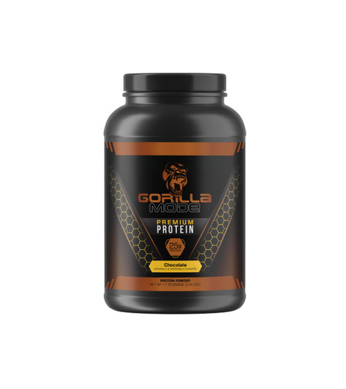 Gorilla Mode Premium Whey Protein - Chocolate / 25 Grams of Whey Protein Isolate & Concentrate/Recover and Build Muscle (30 Servings)