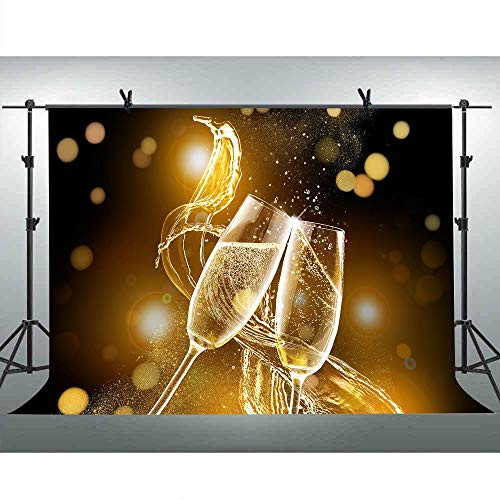 FLASIY 10x7ft Champagne Background Halo Bokeh Photography Backdrops Wedding Theme Party Video Studio Photo Shooting Props LYAY369