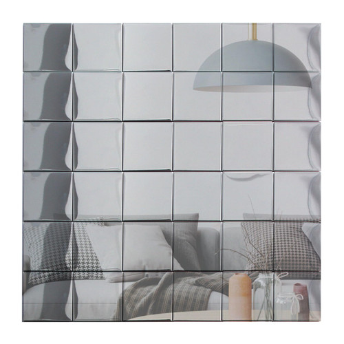Yipscazo 10 Sheet Peel and Stick Backsplash Mosaic Tiles Stainless Steel Metal Kitchen Backsplash Stick on Tiles for Stove, Bathroom, Laundry in Mirror Silver (11.8'' x 11.8'')