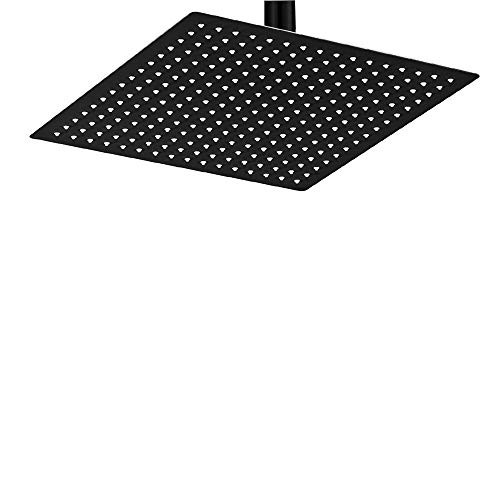 BESy 12 Inch Rain Shower Head, 12" Square Rainfall & High Pressure Stainless Steel Bath Shower Head, 1/16" Ultra Thin, Waterfall Full Body Coverage with Silicone Nozzle, Matte Black Finish BESy 12 Inch Rain Shower Head, 12" Square Rainfall & High Pressure Stainless Steel Bath Shower Head, 1/16" Ultra Thin, Waterfall Full Body Coverage with Silicone Nozzle, Matte Black Finish