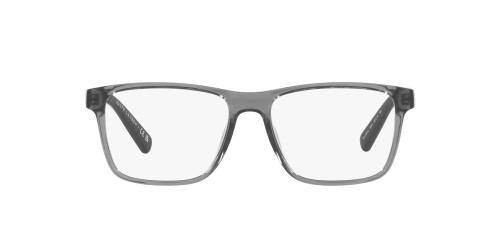 POLO RALPH LAUREN Mens Ph2257u Universal Fit Rectangular Prescription Eyewear Frames, Shiny Transparent Grey/Demo Lens, 53 mm